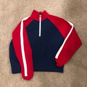 red/blue forever 21 quarter zip